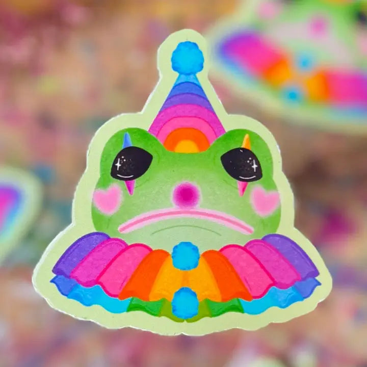 Clown Frog Sticker