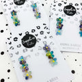 Rainbow Terrazzo Melt Trio Flower Statement Dangle Earrings