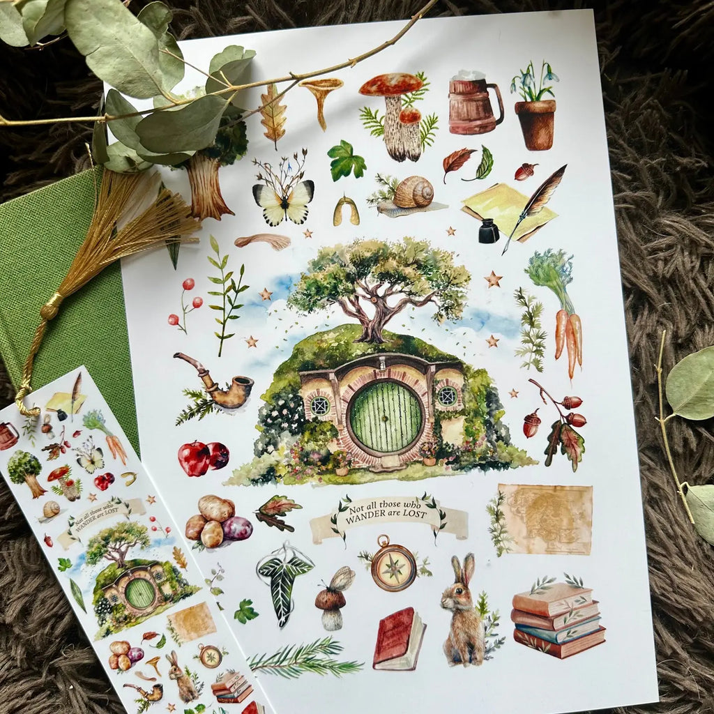Hobbit Shire Life Story Watercolour Fine Art Print