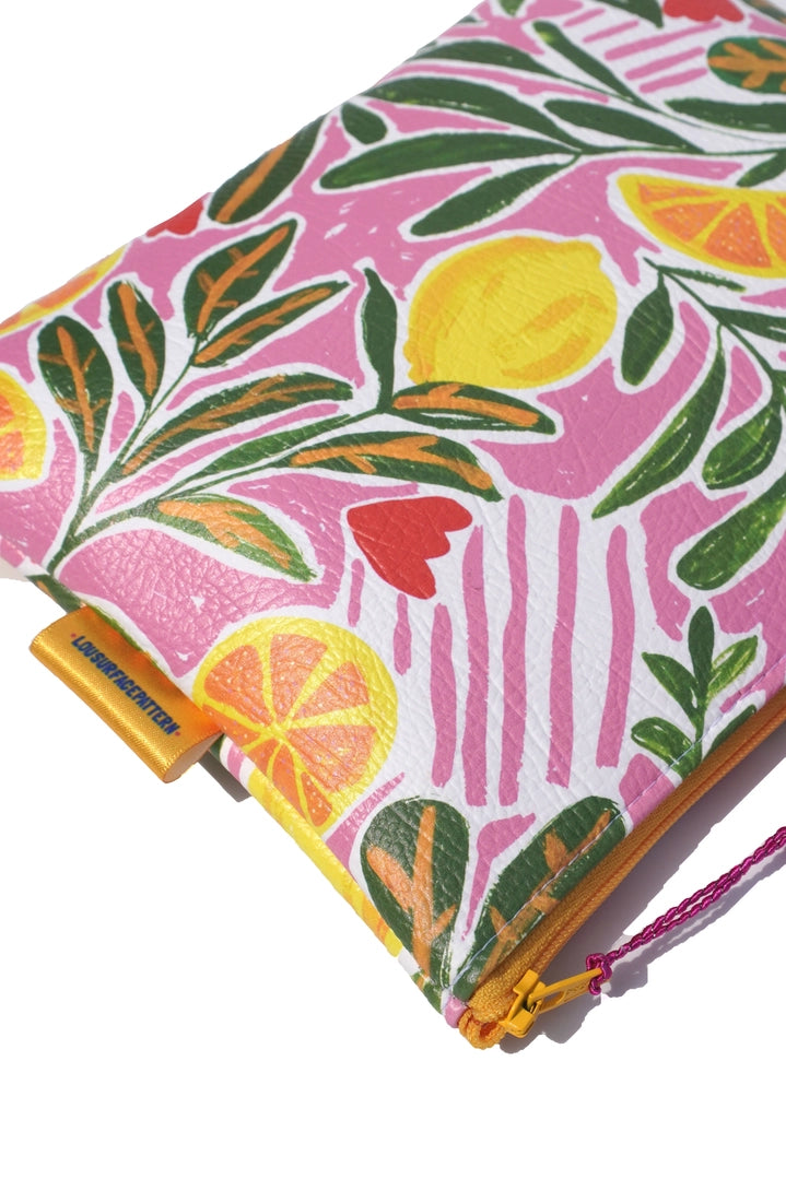 Lemons Vegan Leather Makeup Bag