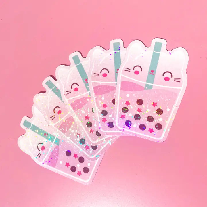 Pink Bubble Tea Sticker