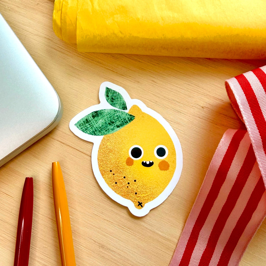 Lemon Vinyl Sticker | Cute Illustrated Decal