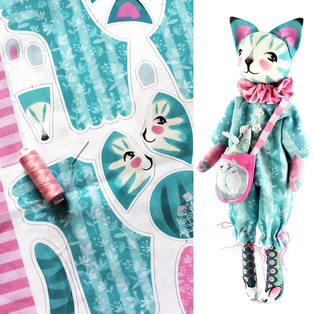Diy Kit - Candy the Clown Cat Sewing Kit