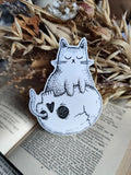 Skull Cat Vinyl Sticker