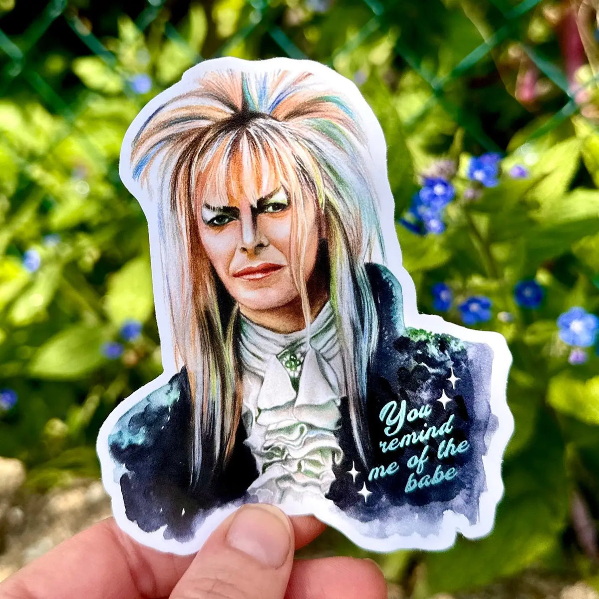 Goblin King Watercolour, Glossy Vinyl Sticker