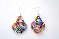 Large Liberty Fabric Cord Knot Earrings