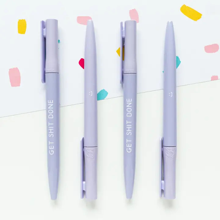 Get Shit Done Lilac Recycled Eco Ballpoint Pen