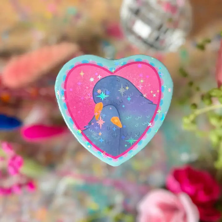 Pigeon Love - Holographic Badge