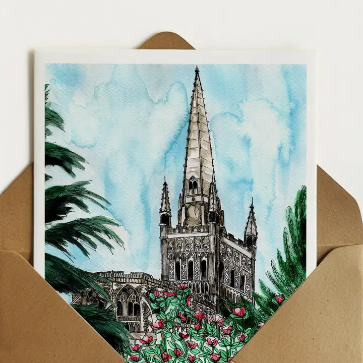 Cathedral in Blossom - Greeting Card
