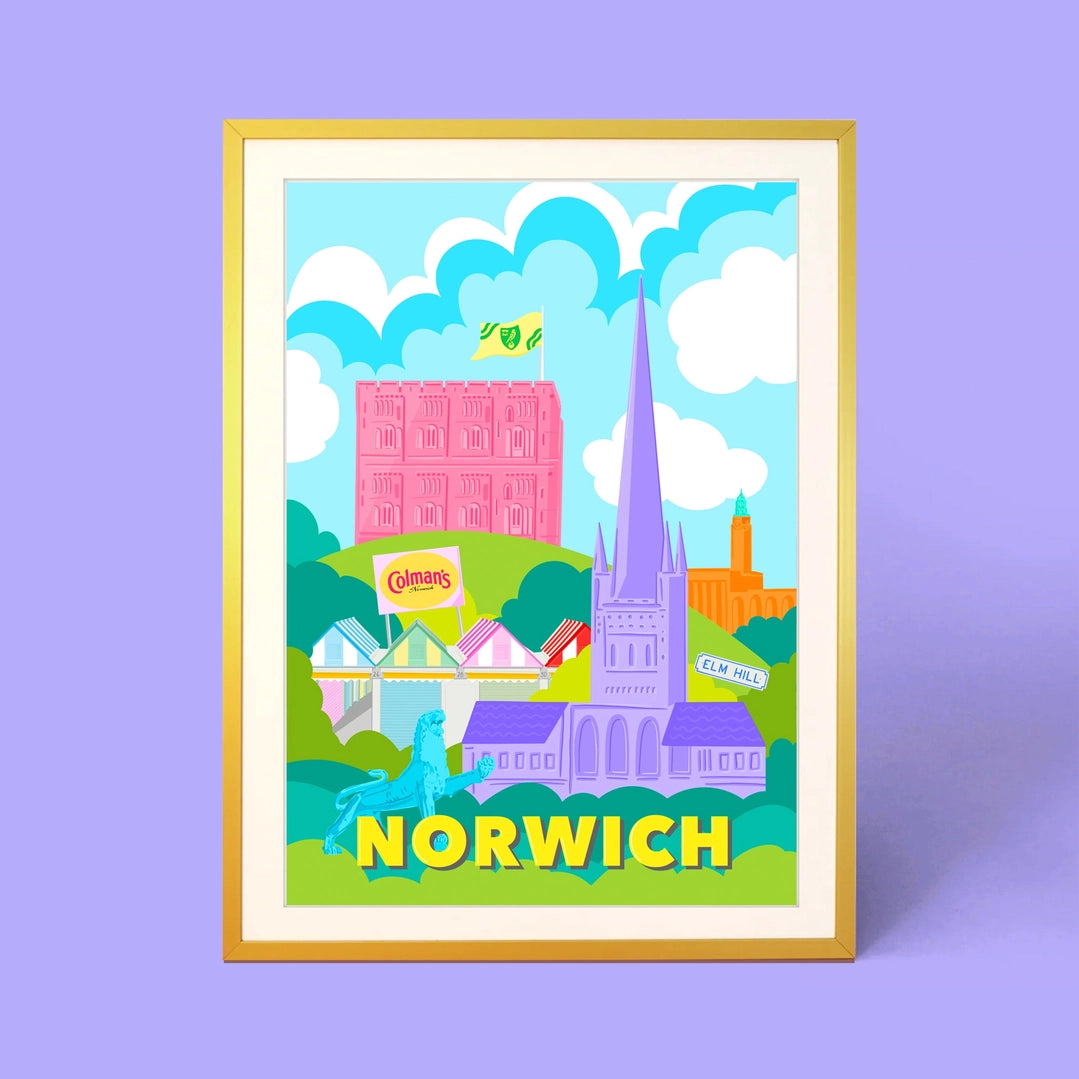 Norwich Landmark A4 Print