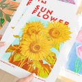 Sunflower Botanical Risograph A4 Print