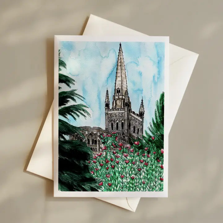 Cathedral in Blossom - Greeting Card