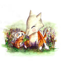 Cubone and Mummy Marowak Watercolour Pokemon Art