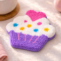 Purple Cupcake Design Punch Needle Coaster