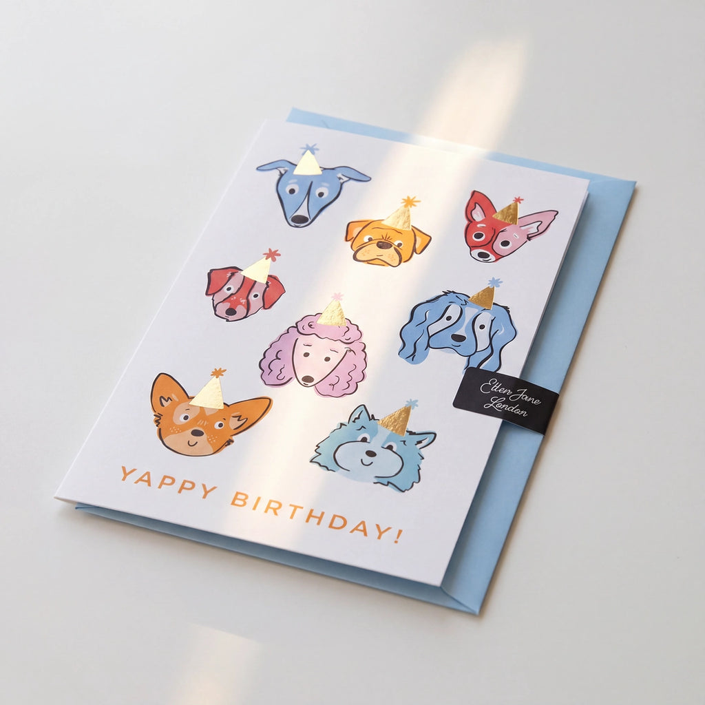 A6 Yappy Birthday Card with Gold Foil
