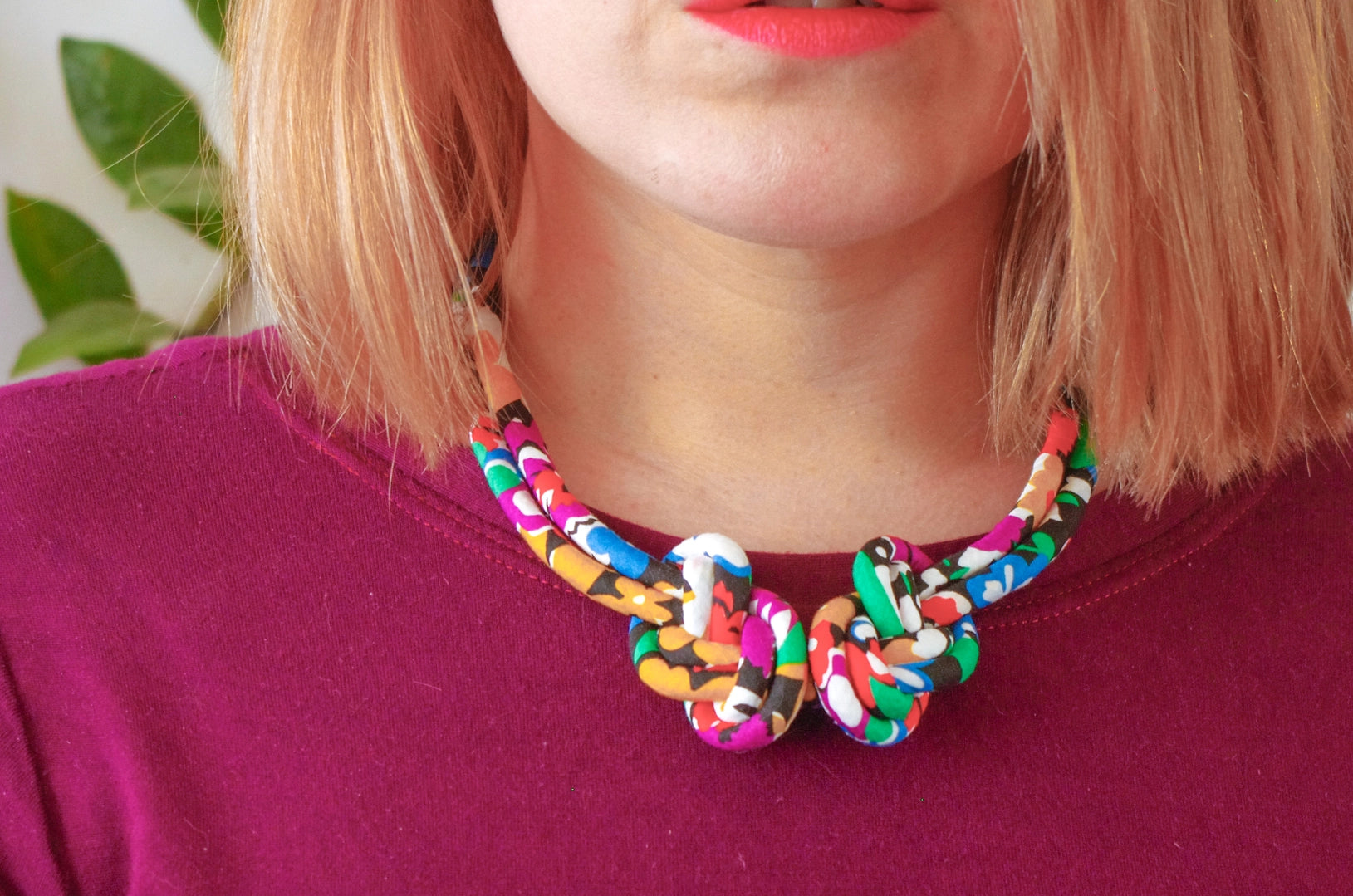 Eight Knot Cord Necklace in Liberty Prints