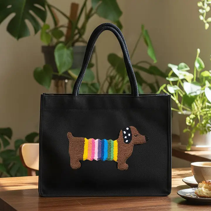 Black Sausage Dog Shoulder Bag