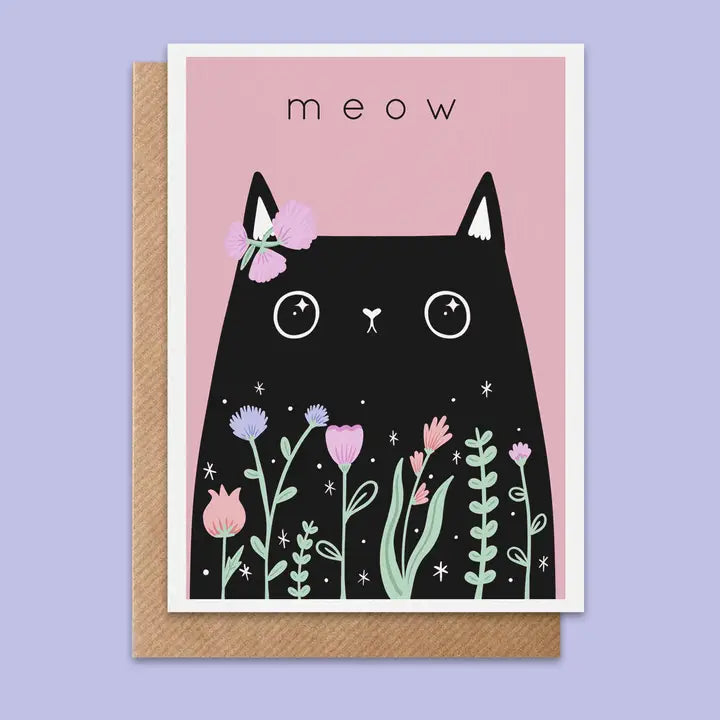 Meow Cat Greeting Card