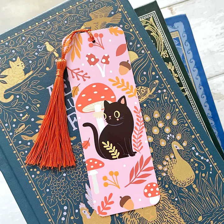 Autumn Vibes Black Cat Bookmark
