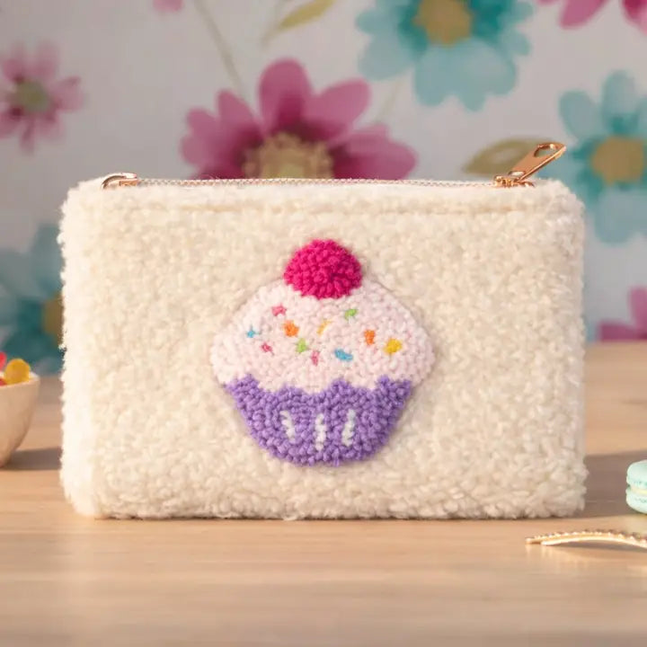 Purple Cupcake Teddy Pouch