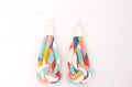 Colour Block Fabric Knot Earrings