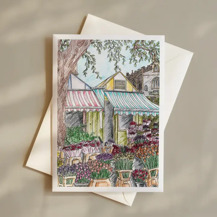 Flower Market - Greeting Card