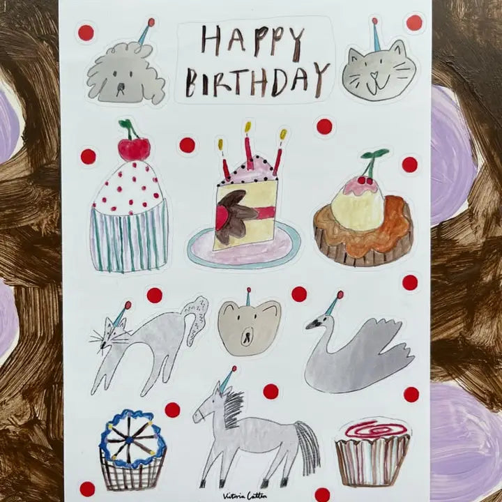 Happy Birthday Animal Pals Sticker Sheet