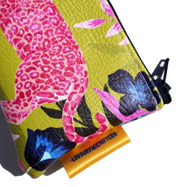 Vegan Leather Pink Leopard Purse