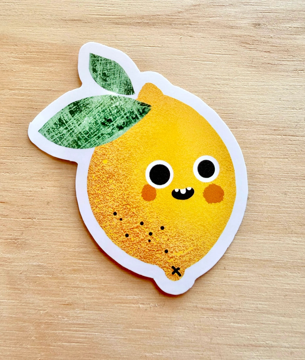 Lemon Vinyl Sticker | Cute Illustrated Decal
