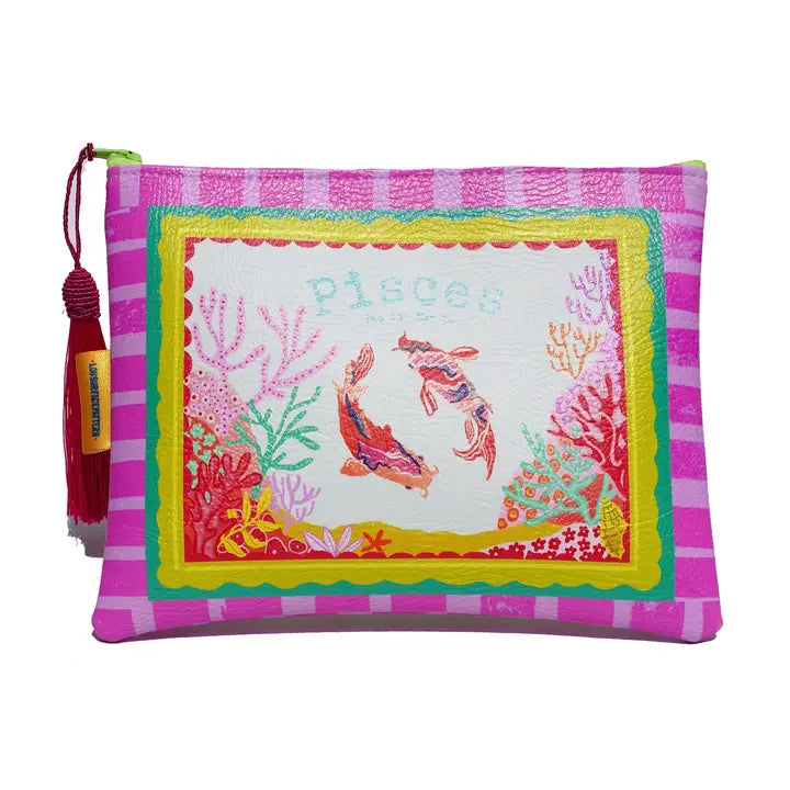 Pisces Vegan Leather Makeup Bag