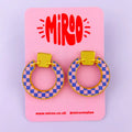 Checkerboard 'lois' Erring- Pink & Blue