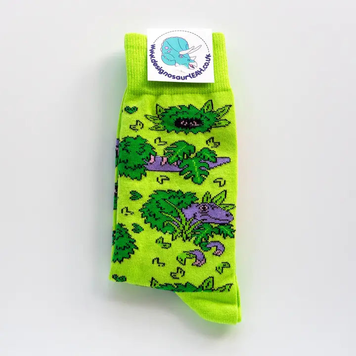 Raptor in the Jungle Dinosaur Cotton Socks