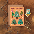 Christmas Tree Faces Greeting Card | Funny Christmas Card