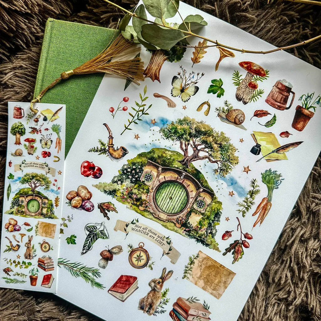 Hobbit Shire Life Story Watercolour Fine Art Print