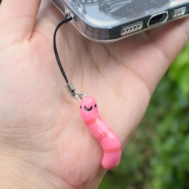 Handmade Worm Phone Charm