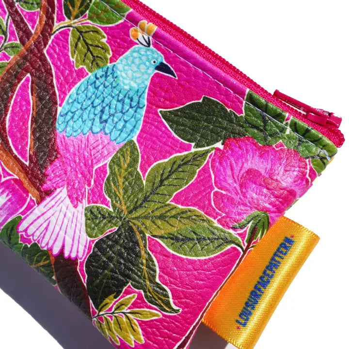 Vegan Leather Pink Bird Purse