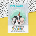 Friends Not Food Vegan Biodegradable Pin Badge