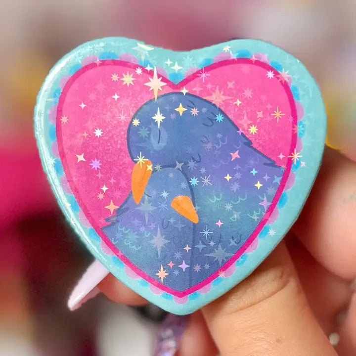 Pigeon Love - Holographic Badge
