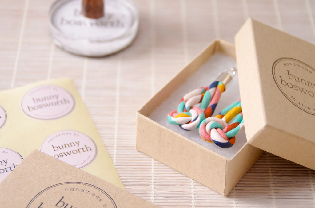 Colour Block Fabric Knot Earrings