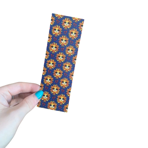 90's Whimsical Wavy Sun Navy Bookmark