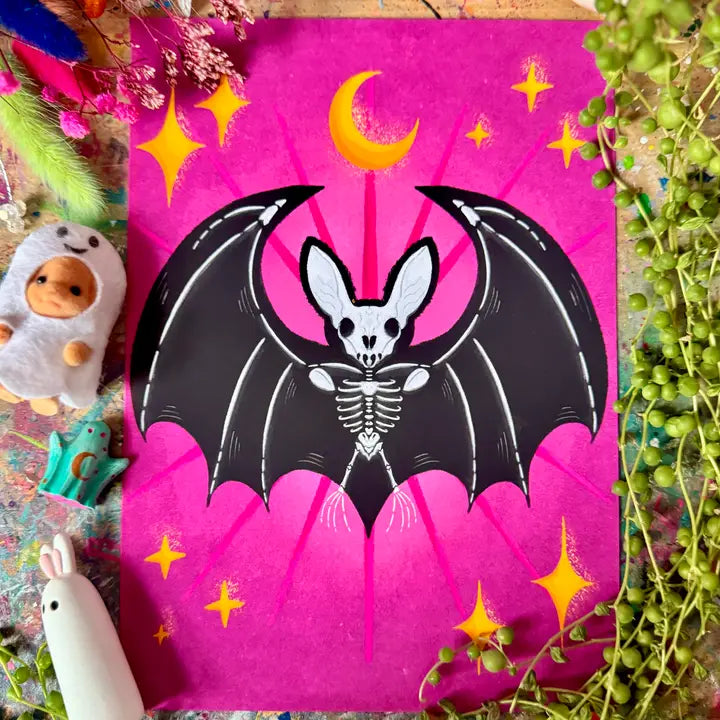 Skeleton Bat print