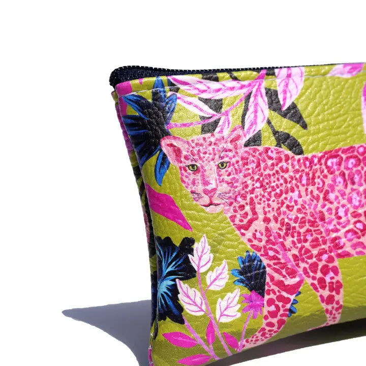 Vegan Leather Pink Leopard Purse
