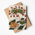 Coffee, Croissants and Tulips Card