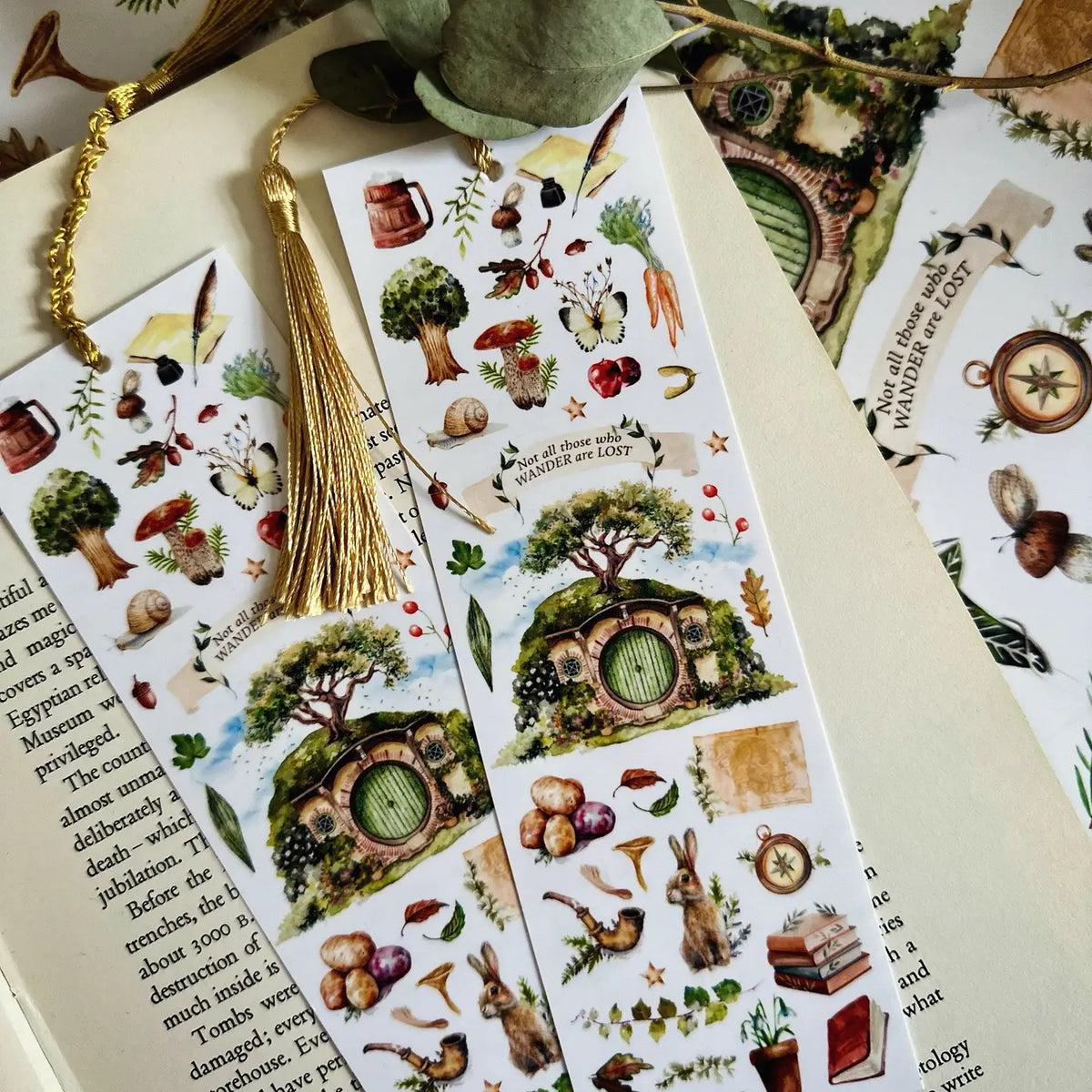 The Shire, Hobbit Watercolour, Illustrated Bookmark