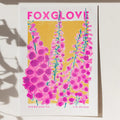 Foxglove Flower Risograph A4 Print