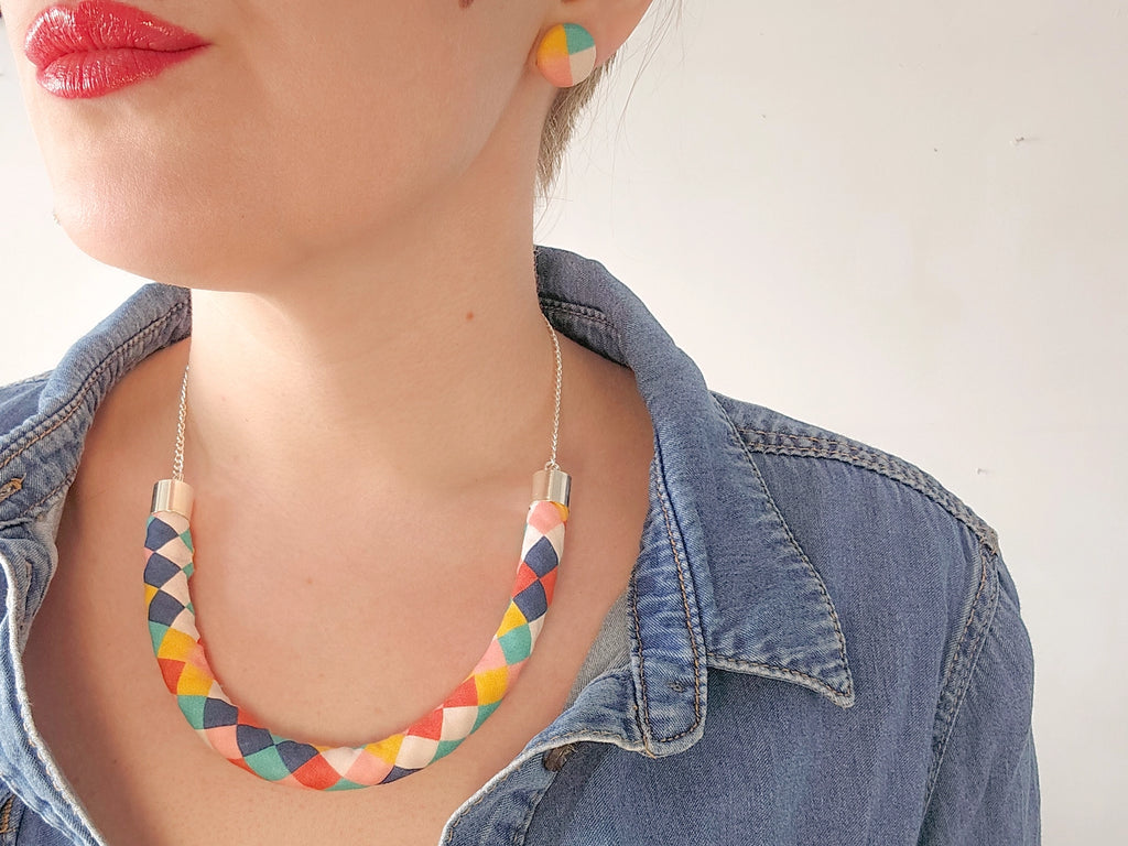 Chunky Single Strand Cotton Necklace