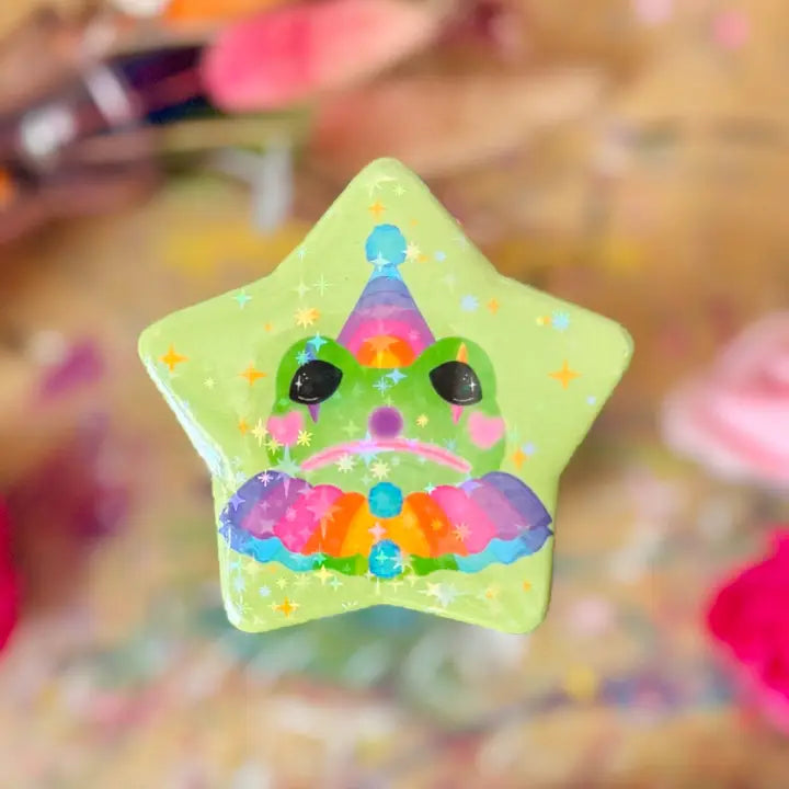 Clown Frog Holographic Badge