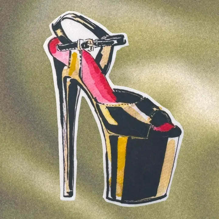 Platformed Pleaser High Heel Sticker