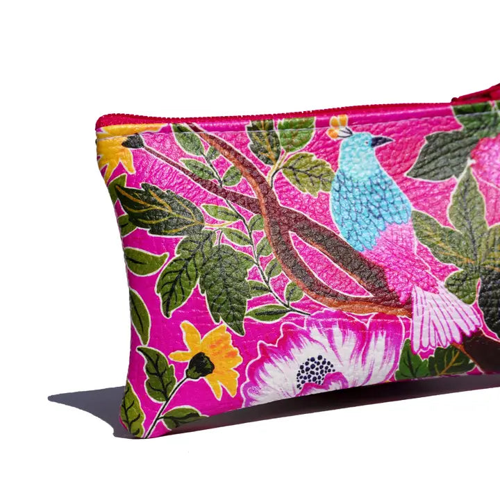 Vegan Leather Pink Bird Purse
