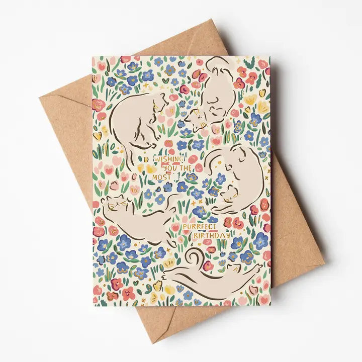 Purrfect Birthday Cats Card